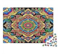 Mandala Flower Puzzle for Adults 14-99 Years Intricate Mandala Design Educational Game for Home Decor Gifts 38x26cm/1000pcs