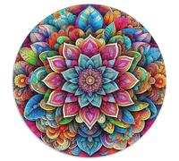 Mandala Flower - Puzzle rotondo da 1000 pezzi, per adulti e bambini, geografia, puzzle per adulti, 1000 pezzi (67,5 x 67,5 cm)