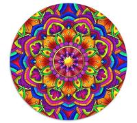 Mandala Flower - Puzzle rotondo da 1000 pezzi, per adulti e bambini, geografia, puzzle per lo stress e per adulti, 1000 pezzi (67,5 x 67,5 cm)