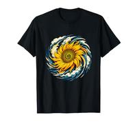Mandala Girasole Spirale Ocean Storm Wave Maglietta