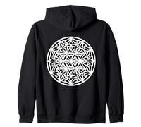 Mandala Gotico Fiore della Vita Geometrico Blackwork Felpa con Cappuccio