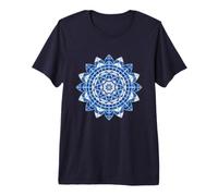 Mandala Grafico Blu Maglietta Premium