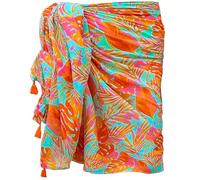 Mandala Life ART Copricostume Donna Mare Cotone Nappa Arancione Telo Sarong XXL Bohemian Pareo da Spiaggia Grande Lungo Sexy Bikibi Cover Up 2024 Arazzo da Parete 180X120 Cm Fatto in India