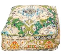 Mandala Life ART Fodera per cuscino da pavimento quadrato bohémien - 60x20 cm - 100% cotone - Custodia pouf per pouf per soggiorno, camera da letto, patio e altro