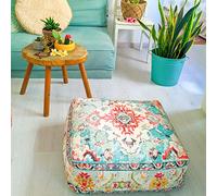 Mandala Life ART Fodera per cuscino da pavimento quadrato bohémien - 60x20 cm - 100% cotone - Custodia pouf per pouf per soggiorno, camera da letto, patio e altro