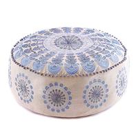Mandala Life ART Fodera per cuscino da pavimento rotondo bohémien - 60x20 cm - 100% cotone - Custodia pouf per pouf per soggiorno, camera da letto, patio e altro