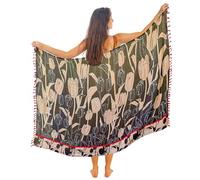 Mandala Life ART Pareo Lungo Donna Mare Nappa Nero Telo Sarong XXL Bohemian Copricostume Donna Mare Curvy Sexy Bikibi Cover Up 2024 Decorazione Murale Arazzo da Parete 180X120 Cm Fatto in India
