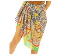 Mandala Life ART Sarong blu da donna, pareo, bikini coperto, telo da spiaggia, gonna avvolgente, arazzo, sciarpa fasciatoio, foulard - rayon di alta qualità, morbido e leggero, Savana, Taglia unica