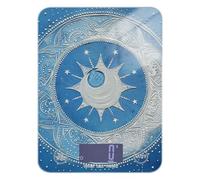Mandala Luna e Stella Forme Bianco Azzurro Spezie Bilancia per Pesare Cibo 5kg/5g Precisa Bilancia da Cucina Digitale con 4 Unità per Espresso Perdita di Peso Pasto Preparazione Báscula para pesar