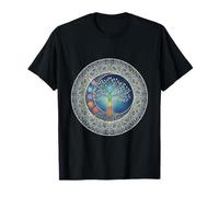 Mandala Luna Mezzaluna Chakra Albero della Vita Yoga Maglietta