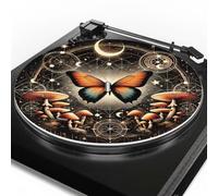 Mandala Moon Butterfly Giradischi Slipmat per giradischi in vinile Premium 3mm Giradischi Mat 30,5 cm antistatico in vinile Slipmat migliora la qualità di riproduzione dei dischi LP