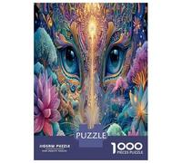 Mandala Night 1000 Pezzi Cat Face in Psychedelic Floral Pattern Puzzle Giocattoli Puzzle Giochi Decorazione Della Famiglia Romantico Regalo Per 52x38cm/1000pcs