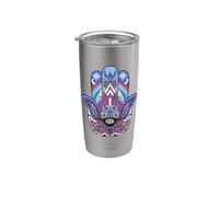 Mandala Ornamento Estetico Tee con Simbolo Mano di Fatima Bicchiere termico in acciaio inox doppia parete