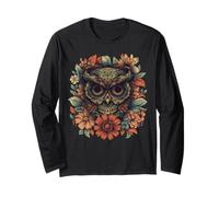 Mandala Owl T-Shirt - Boho Floral Spirit Animal Art Maglia a Manica