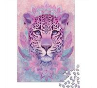 Mandala pastello Cute Leopardo Face 38x26cm/1000pcs Puzzle Adatto Per Adulti E Folla Dai 14 Anni in Su