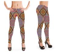 Mandala Patchwork Decorativo Elementi Vintage Retrò 50's 60's Stampa Leggings