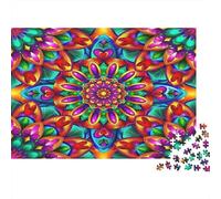 Mandala Pattern Puzzle 1000 Pezzi Arte Astratta Colorata Puzzle per Adulti Gioco di Puzzle 1000 Pezzi Carta Rilassamento Decorazione Famiglia 70x50cm/1000pcs