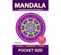 Mandala: Pocket size coloring book on a white background. Stress relief coloring book for adults [Lingua Inglese]
