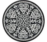 Mandala ricamato da applicare con ferro o cucitura: Motivo floreale | Patch adesivo/ricamato Mandala | Adesivo a forma di cuore | Applique floreale per tessuti | 75x75mm