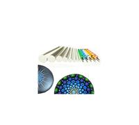 Mandala Rock Painting Pen Dot Dotting Tools Stencil Brush Set 13 PZ Testa Piatta 4mm 5mm 6mm 8mm 10mm 12mm 14mm Diametro 5 Stilo (set1)