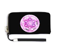 Mandala Sacred Metatron Cub Portafoglio da donna in pelle lunga porta carte di credito pochette borsetta, Stile:, 20.0*10.5cm