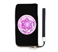Mandala Sacro Metatron Cub Portafoglio Sottile per Le Donne Borsa Lunga Carino Pochette Da Polso Borsetta Porta Carte, Stile:, 20x10.5cm