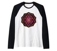 Mandala Sri Yantra Energia Positiva Maglia con Maniche Raglan
