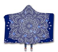 Mandala Stampa 3D Coperta Con Cappuccio Per Bambini Inverno Caldo Adulti Morbido Mantello Di Peluche Mantello Cape Suitbale Per La Lettura Giocare Studiare Guardare La Tv Sul Letto O Sul Divano 130X150 Cm 18