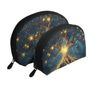 Mandala, The Tree of Life - Trousse da viaggio per trucchi, 2 pezzi, portatile, da viaggio, bianco, Taglia unica