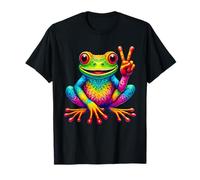 Mandala Tie-Dye Frog Peace Sign Hippie Uomini Donne Bambini Rana Maglietta
