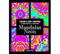 Mandalas Neon Colora con i Numeri, 60 Pixel Quests × 6 Sfumature (Edizione Nera): Libro da colorare Pixel Art psichedelico per adulti: Mandala con 6 ... la consapevolezza e rilassarsi #duduquests