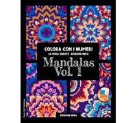 Mandalas Vol. 1 • Colora con i Numeri • 60 Pixel Quests (Edizione Nera): Libro da colorare Pixel Art per adulti: Mandala con 24 colori brillanti per ... la consapevolezza e rilassarsi #duduquests