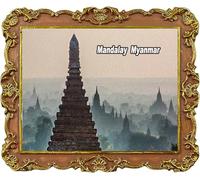 Mandalay Myanmar Calamita da frigorifero souvenir da viaggio Attrazioni della città magneti da frigorifero