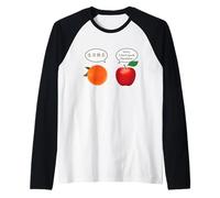 Mandarin Apple Cinese Inglese Gioco di Parole Divertente Maglia con Maniche Raglan