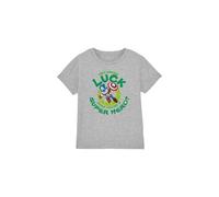 mandarin creative ltd Captain America St Patrick's Day Lucky Super Hero Unisex Kids T Shirt, Grigio (Athletic Heather), 5-6 Anni Bambini e Ragazzi