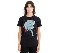 mandarin creative ltd Frozen True at Heart Elsa Silhouette Ladies T Shirt, Black, Nero, L Donna