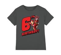 mandarin creative ltd Iron Man Birthday 6 Unisex Kids T Shirt, Carbone, 5-6 Anni Bambini e Ragazzi