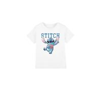 mandarin creative ltd Lilo & Stitch Clutching Hearts Unisex Kids T Shirt, Bianco, 5-6 Anni Bambini e Ragazzi