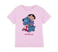 mandarin creative ltd Lilo & Stitch, Maglietta da Bambina Anni '90, Rosa, 7-8 Anni, Rosa, 7-8 Anni