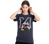 mandarin creative ltd Mickey Mouse Classic Walk Ladies T Shirt, Deep Navy, Blu Scuro, XL Donna