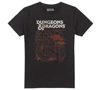 mandarin creative ltd Maglietta Unisex Dungeons And Dragons Sketch, Nera, M