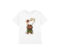mandarin creative ltd Maui Moana Stacked Girls T Shirt, Bianco, 5-6 Anni Bambine e Ragazze