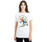 mandarin creative ltd Mickey Mouse Friends Ski You Later Goofy Ladies T Shirt, White, Bianco, XXL Donna