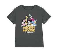 mandarin creative ltd Mickey Mouse Friends Unisex Kids T Shirt, Carbone, 3-4 Anni Bambini e Ragazzi