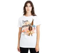 mandarin creative ltd Moana Born to Voyage Ladies T Shirt, White, Bianco, L Donna