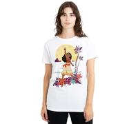 mandarin creative ltd Moana Heart Sunset Ladies T Shirt, White, Bianco, M Donna