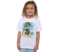 mandarin creative ltd Moana Poster Girls T Shirt, Bianco, 3-4 Anni Bambine e Ragazze