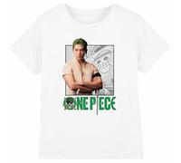 mandarin creative ltd One Piece Zoro Kids T Shirt, Bianco, 7-8 Anni Bambini e Ragazzi