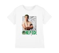 mandarin creative ltd One Piece Zoro Kids T Shirt, Bianco, 9-10 Anni Bambini e Ragazzi
