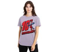 mandarin creative ltd Spiderman Birthday 10 Ladies T Shirt, Lavendar, Lavanda, XL Donna